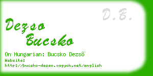 dezso bucsko business card