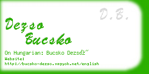 dezso bucsko business card